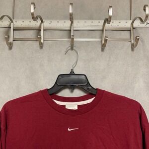 VTG Nike Shirt Men L Maroon Center Swoosh Embroidered Cotton Active Tee 90's Y2K